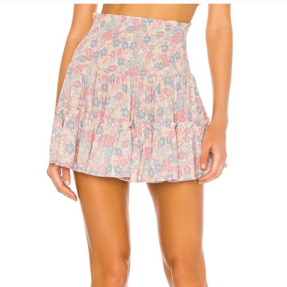 BOBI Black Festival Floral Mini Skirt In Multi Size MED - Picture 1 of 10